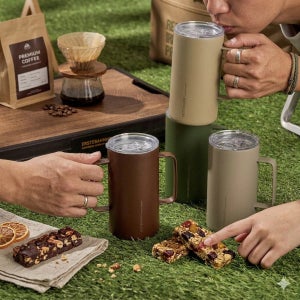 스텐 이중 진공머그 보온보냉 손잡이컵 사무실컵 결로방지 700ml