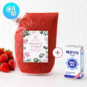 비밀숲속 딸기청 냉동 국산 수제 카페 라떼 납품 대용량 1kg, 1개