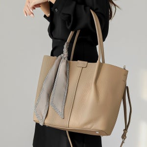 소가죽숄더백 천연가죽가방 여성 토트백 스카프 세트 4color