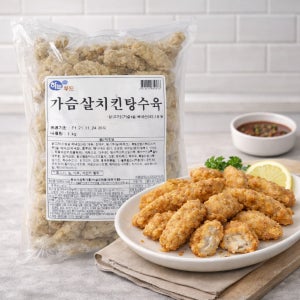 하늘푸드 가슴살 치킨탕수육 1kg, 10개