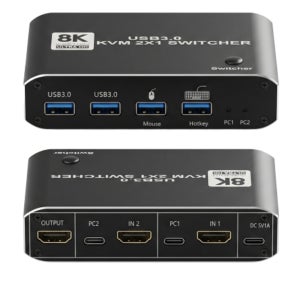 8K HDMI 투컴 2:1 스위치 키보드 마우스 제어 OU860