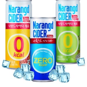 나랑드사이다 제로 오리지널 파인애플 그린애플 245ml 30캔 2박스 (60캔) 음료수