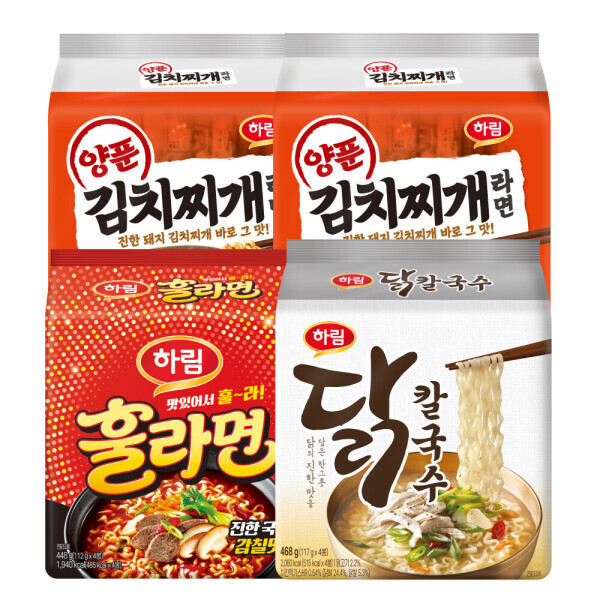 하림 양푼김치찌개 8입+훌라면 4입+닭칼국수 4입 (12,750원) (무료)