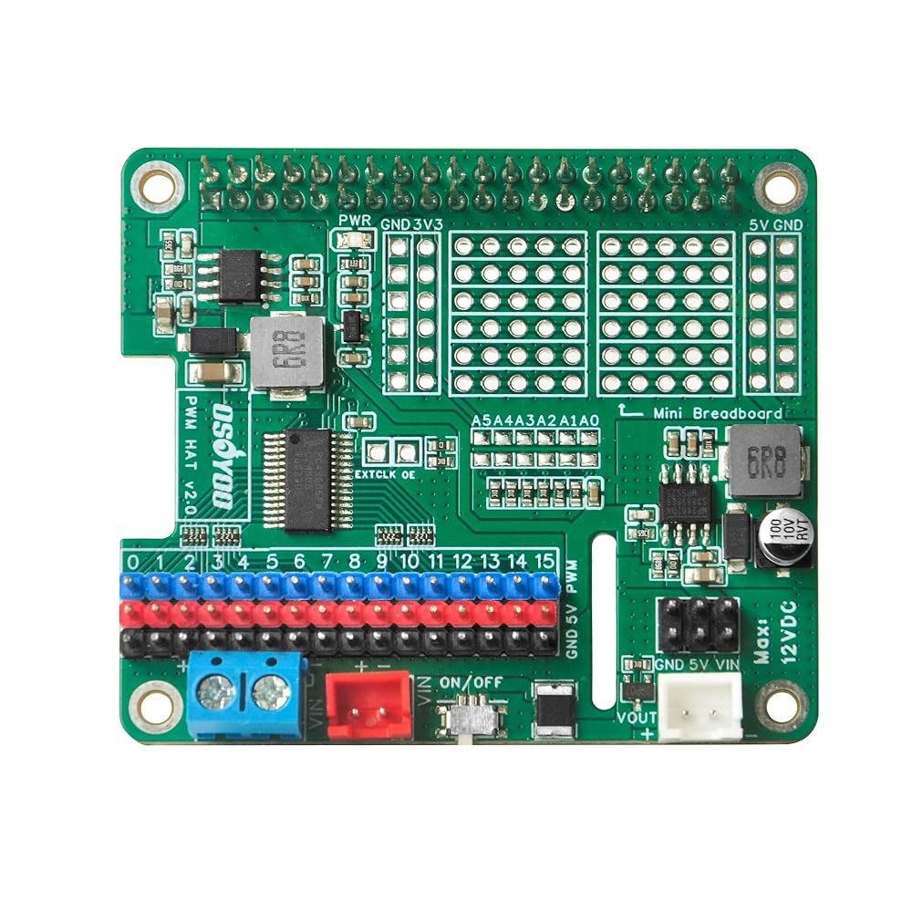 서보 모터 컨트롤 HAT 배터리 어댑터 <b>파이</b> 로봇 자동차 드론용 16채널 PWM