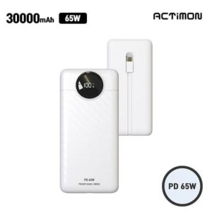 [액티몬] LCD 30 000mAh 초고속 C타입 일체형 보조배터리 (M-PD65W-30000)