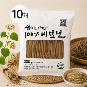 국내생산(중국산X) 글루텐프리, 합성첨가물 없는 100% 메밀면 200g, 10개