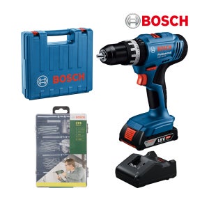 보쉬 충전 임팩트 드릴 드라이버 GSB 18V-25 충전기+배터리+173PCS 칼블럭 세트