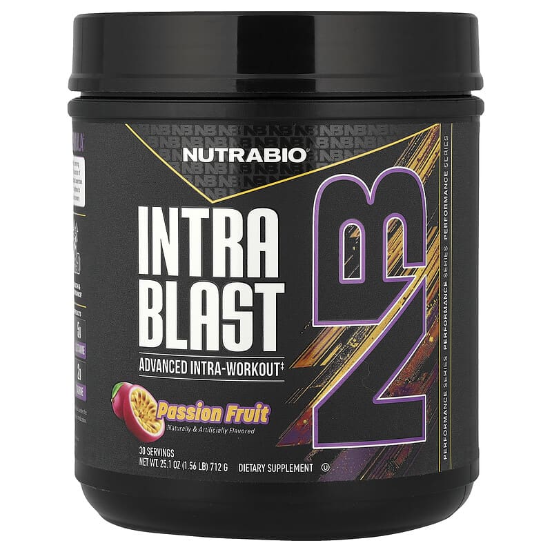 NutraBio Intra <b>Blast</b> 어드밴스드 <b>인트라</b> 워크아웃 <b>패션프루트</b> 712g