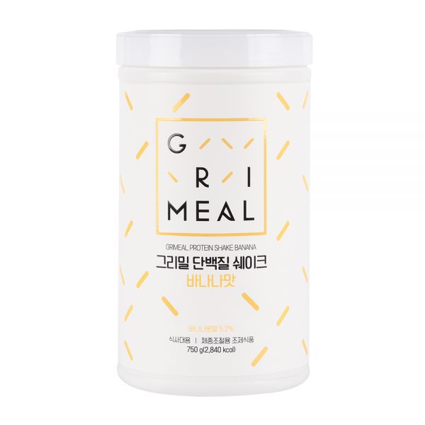 <b>그리밀</b> 단백질쉐이크 바나나맛 750g 1개 요가원 <b>운동</b> 헬스 태권도장 필라테스