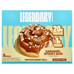 Legendary Foods 프로틴 스위트 롤 캐러멜 스티키 번 65g, 1개