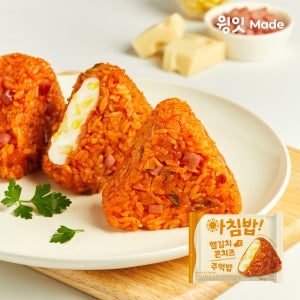 윙잇 Made 아침밥 햄김치콘치즈 주먹밥 100g, 8개