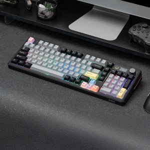 에포메이커 TH99 PRO 유무선 기계식 게이밍 키보드 PBT 이중사출 블랙, 저소음 바다소금축