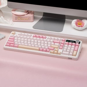 에포메이커 TH99 PRO 유무선 기계식 게이밍 키보드 PBT 이중사출 핑크, 저소음 바다소금축