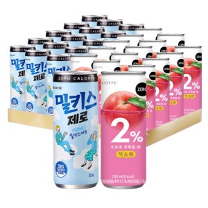 밀키스 제로 240ml 이프로 제로 복숭아 240ml 30캔 각15캔 캔음료 이온음료