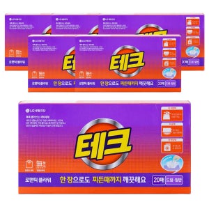 테크 간편시트 세탁세제 20개입, 로맨틱플라워, 6개