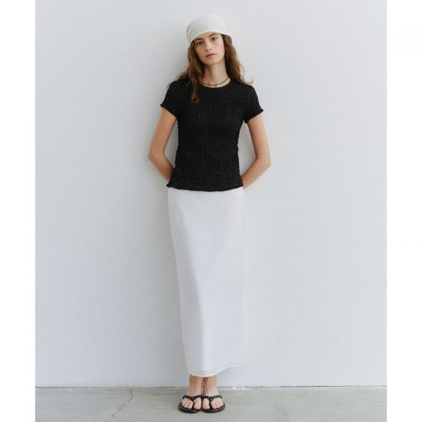 URAGO Silk back slit long skirt U260315 1042972