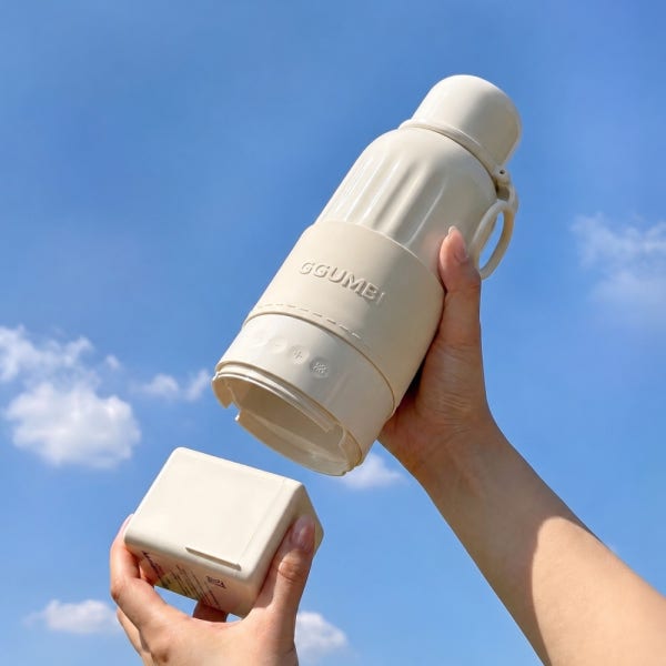 꿈비 분리형 휴대용 분유포트 100도가열 무선 전기포트 500ml 여행용