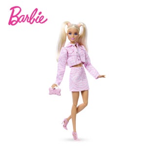 [BARBIE] 디럭스 스타일 핑크 데님 크롭 자켓 럭셔리 스트릿룩 한정판 바비인형
