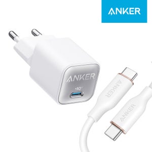 [세트] 앤커 나노3 C타입 30W 충전기 A2147 + 파워라인3 플로우 USB-C to C 240W 케이블 (7가지 색상) A8552