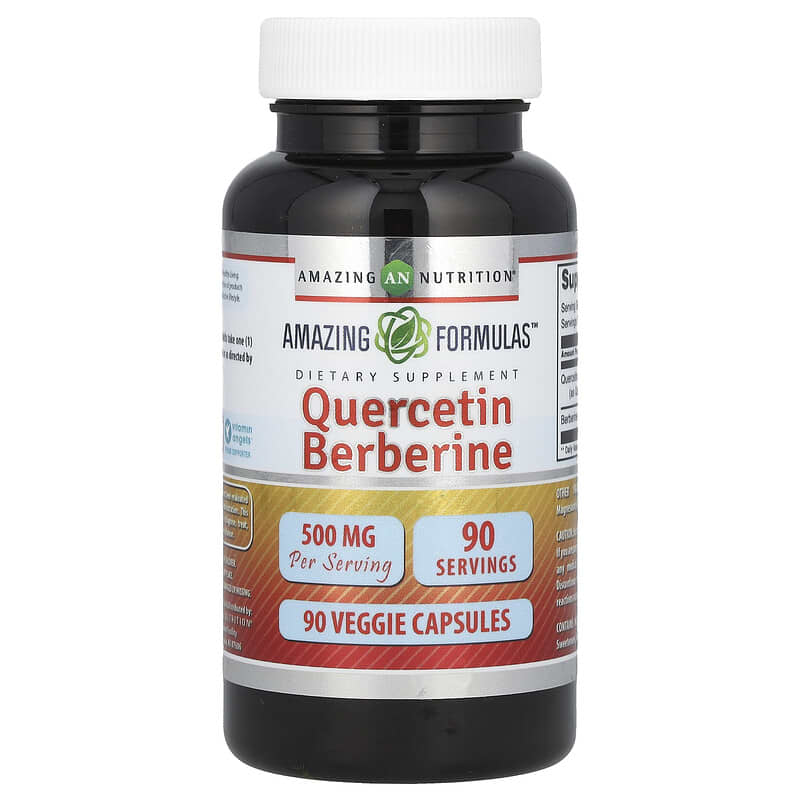 Amazing Nutrition <b>퀘르세틴</b> 베르베린 <b>500mg</b> 베지 캡슐 90정