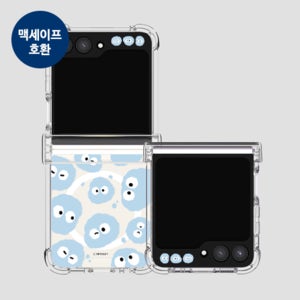 몽몽 와글와글 Z플립시리즈 힌지보호 마그네틱 투명범퍼케이스