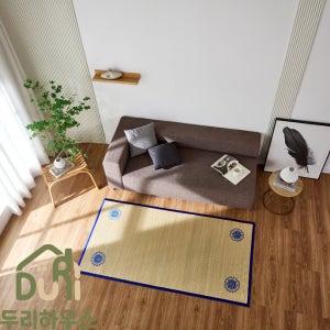 두리하우스 고급 화문석 대나무자리 러그 왕골자리 엮음 1단 1인용