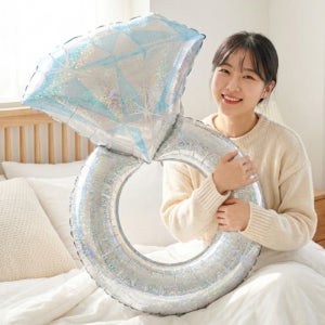 여자친구 생일 파티 풍선 서프라이즈 다이아몬드 링