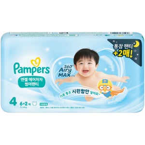 [샘플딜/체험팩] 팸퍼스 2026 엔젤 에어차차 낮밤패키지 4단계 8매(엔젤 에어차차 6매+통잠 2매)