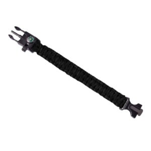 등산 캠핑 다기능 생존팔찌 파라코드 파이어스틸 조난대비 1개 25cm 블랙