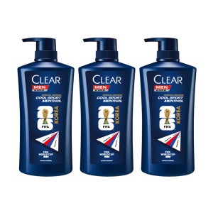클리어 샴푸 2.0 스포츠 쿨 멘솔, 650ml, 3개