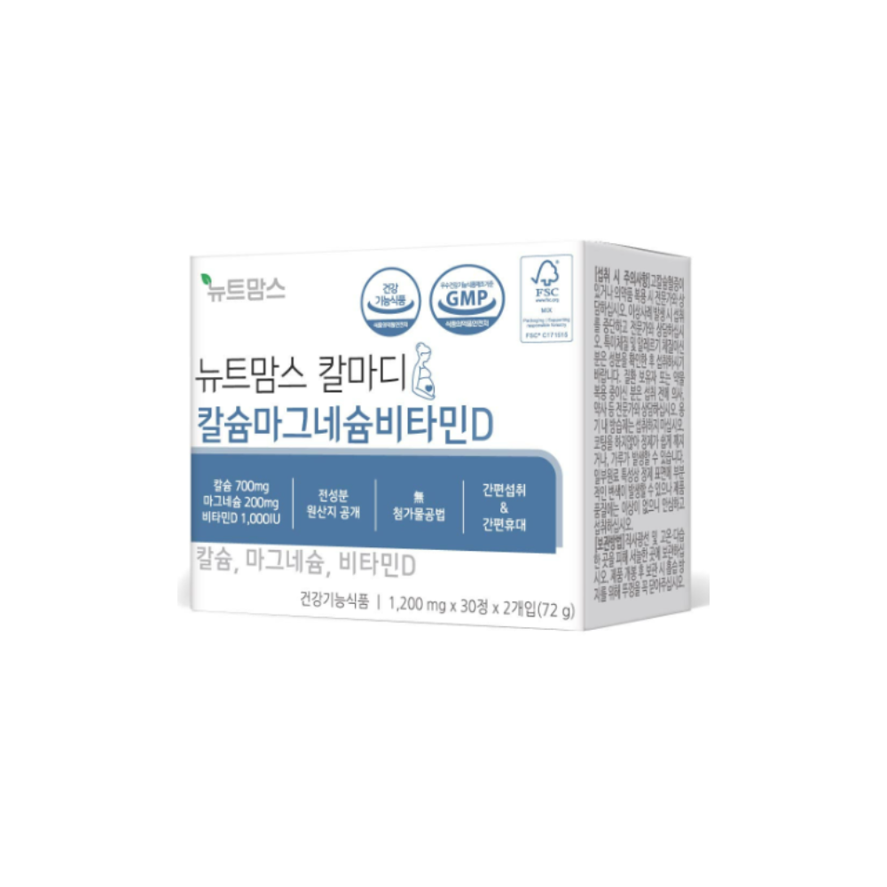 뉴트맘스 칼마디 칼슘 마그네슘 비타민D 1200mg x 60정, 1개