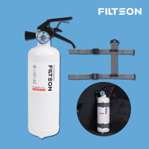 필슨 자동차 겸용 소화기 0.7kg (화이트) / 거치대 포함 / 자동차 겸용 캠핑용 가정용 KFI인증 분말
