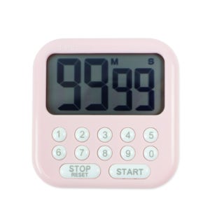 카운트다운 시계 버튼형 조리 타이머 핑크 80x82mm