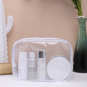 클린 투명 파우치 다용도 방수 파우치 메이크업 화장품 수납 비치