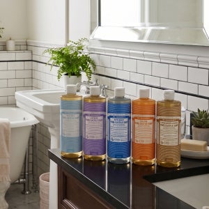 코스트코 전용구성 닥터브로너스 캐스틸 솝 950ml 60ml 전용펌프 샤워글러브