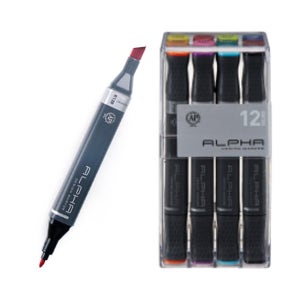 알파색채 디자인 마카 세트 12색 A 1세트