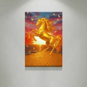 새해 신년 금마래복 황금 적토마 말그림 30호