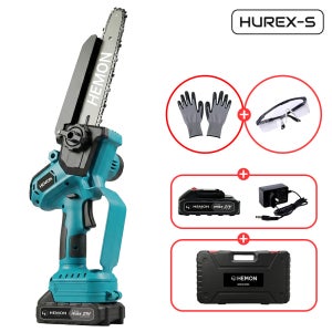 휴렉스 무선 전기톱 20cm 21V 충전식 전동 체인톱 풀세트
