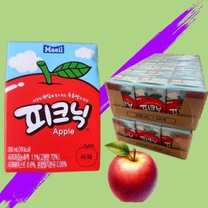 피크닉 사과 200ml x 48개 매일유업 사과맛 주스 음료