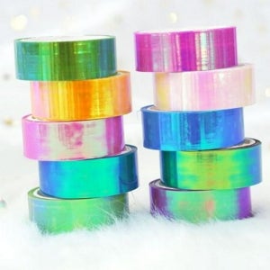 다꾸용 무지개 개펄 테이프 홀로그램 테이프 학용품 반짝이 문구용 다용도