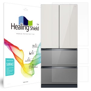 위니아 딤채 김치 냉장고 스탠드형 551L 4도어 GDQ57GRPIET 무광 외부보호필름 세트