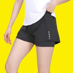 여성 트레이닝 반바지 투인원 쇼츠 러닝복 요가 마라톤 숏팬츠