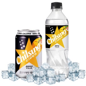 칠성 사이다 제로 유자 355ml 500ml 각6개총12개 캔 음료수 캔음료 뚱캔 페트