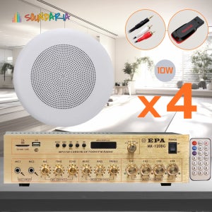 실링 앰프 스피커 업소용 매립형 오디오 커피숍 사무실 식당 MK-120BG 10W 4개