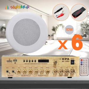 업소용 매립형 스피커앰프 사무실 식당 미니 오디오 매장 세트 MK-120BG 10W 6개