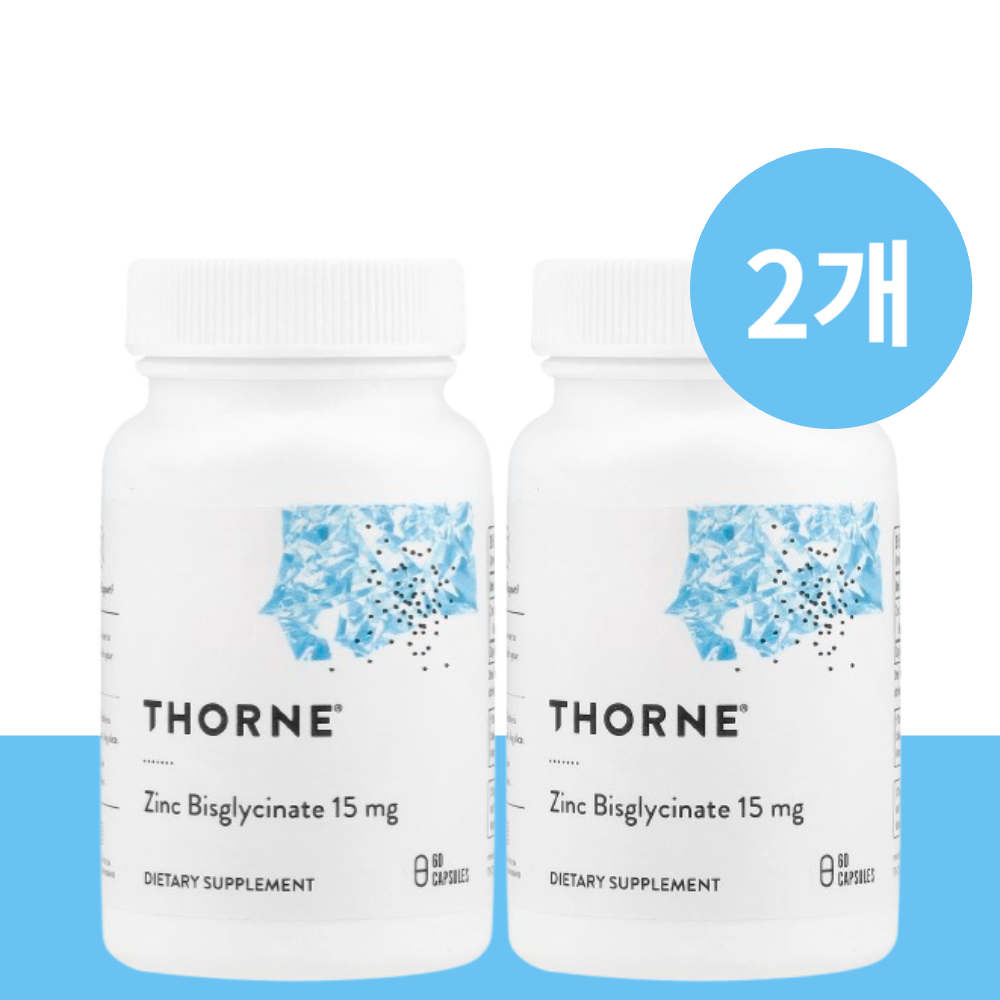 쏜 킬레이트 아연 <b>징크 비스글리시네이트</b> Zinc <b>15mg</b> 캡슐 60정 (2개)
