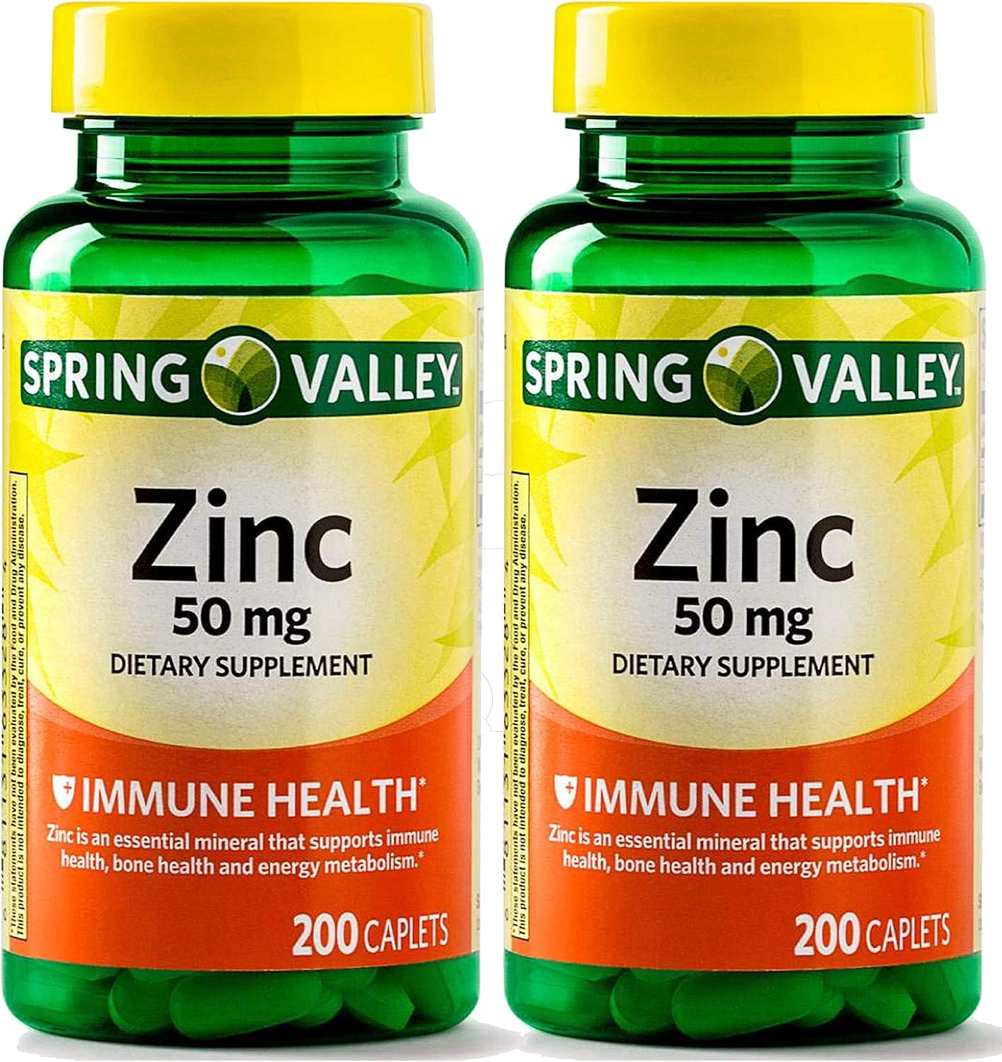 <b>스프링 밸리</b> 아연 50mg 200Ct 2팩 보충제 보충제는 매일 섭취하기에