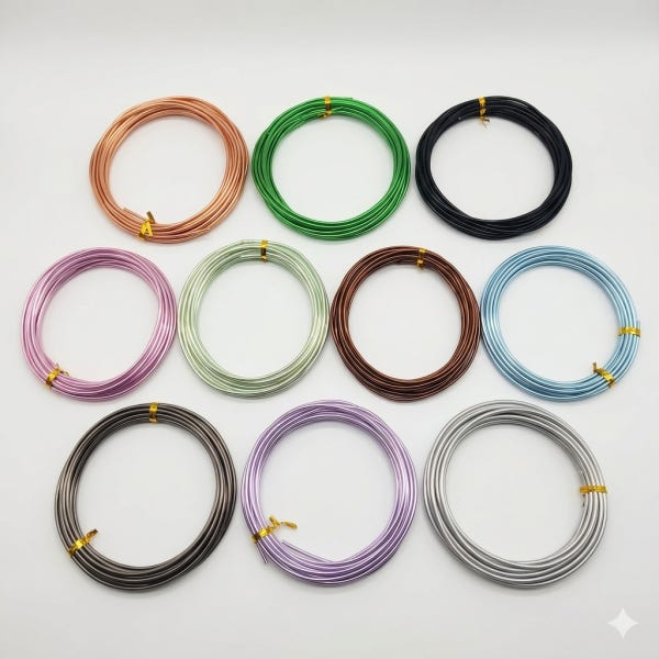 컬러분재철사 원예용 5미터 10가지색상 지름1mm,2mm,3mm