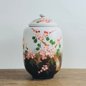 투톤분청 매화 10kg 쌀독 항아리 현관 소금