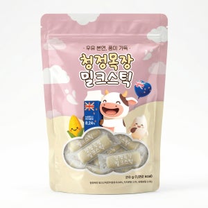 청정목장 밀크스틱 개별포장 우유 과자 간식 우유맛, 210g, 1개
